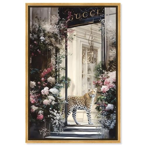 Art Remedy Elegant Flower Storefront Canvas Fashion Designer Wall Art, Gold Frame, 16" x 24"