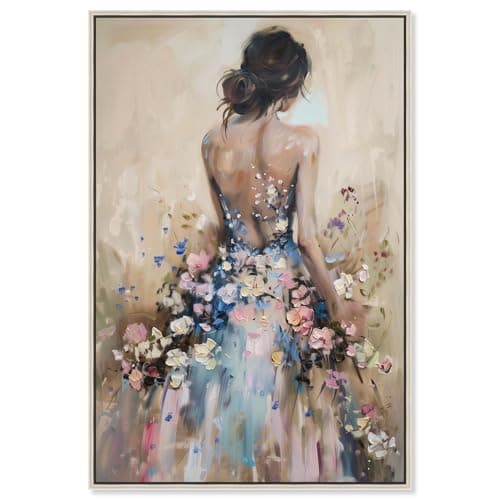 Art Remedy Dress in Spring Bloom Framed Canvas 10x15 Silver Frame