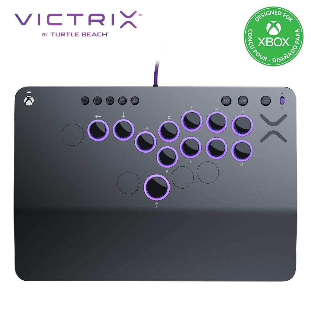Turtle Beach Victrix Pro KO Leverless All Button Fight Stick, Officially Licensed for Xbox Series X|S, Xbox One, Windows 10/11 PC, Customizable eSports Tournament Ready Arcade Controller, Gray