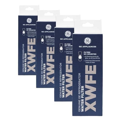 GE XWFE Refrigerator Water Filter 4-Pack - Reduces Lead & 50+ Impurities