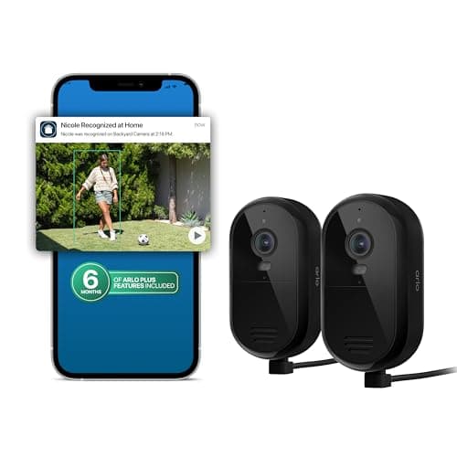 Arlo Essential Security Camera 2K (2025) Wired Outdoor with 6 Months Secure Plus