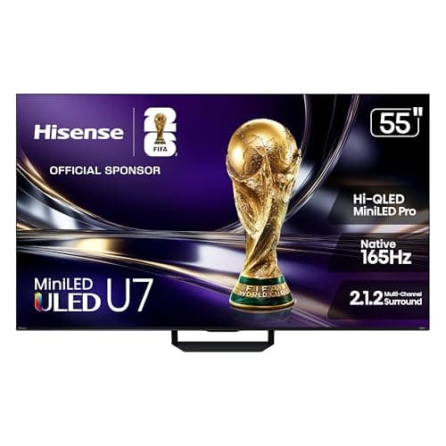 Hisense 55U7SG 4K Mini-LED TV with 165Hz Gaming and Anti-Glare Screen