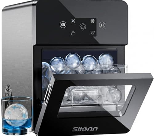 Silonn 2.4" Sphere Ice Maker - Clear Ice Balls for Whiskey, 100/Day